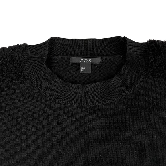 COS Black Wool Fluffy Textured Long Sleeve Sweater - Picture 5 of 11
